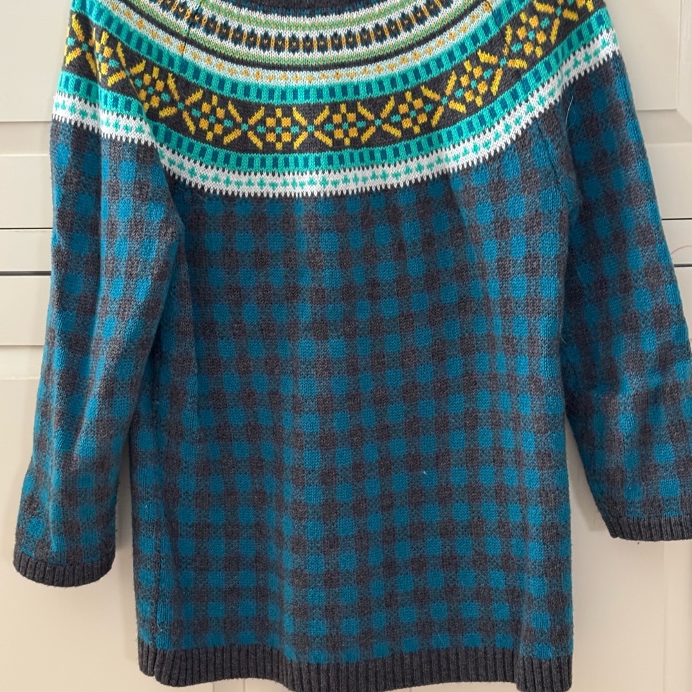 Talbots Blue and Gray Crew Neck Sweater